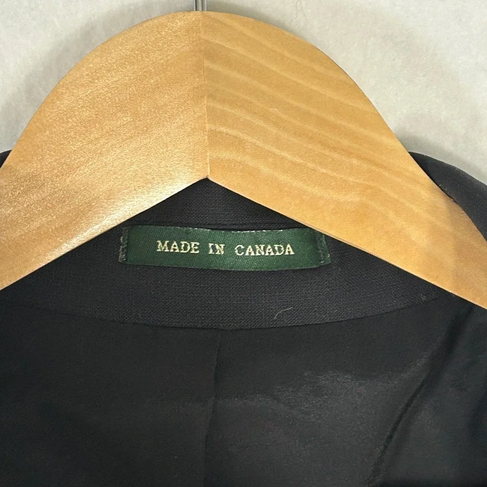 Vintage Ralph Lauren Blazer Mens 44L Wool Blend Black Sport Coat‎ Made in Canada